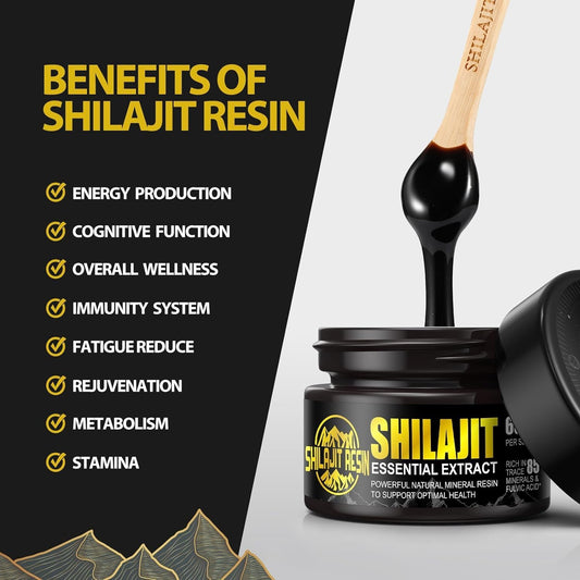Himalayan Shilajit Resin – 50g (3-Month Supply), Gold Grade 100% Pure – Natural Vitality & Immune Support for Men and Women – 600mg Daily Dose