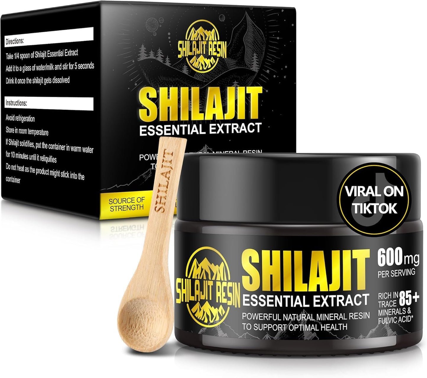 Himalayan Shilajit Resin – 50g (3-Month Supply), Gold Grade 100% Pure – Natural Vitality & Immune Support for Men and Women – 600mg Daily Dose