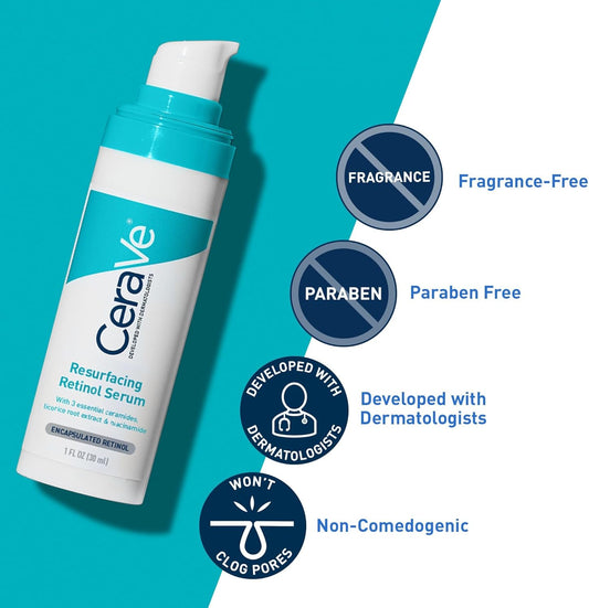 CeraVe Resurfacing Retinol Serum with Ceramides & Niacinamide for Blemish-Prone Skin 30ml