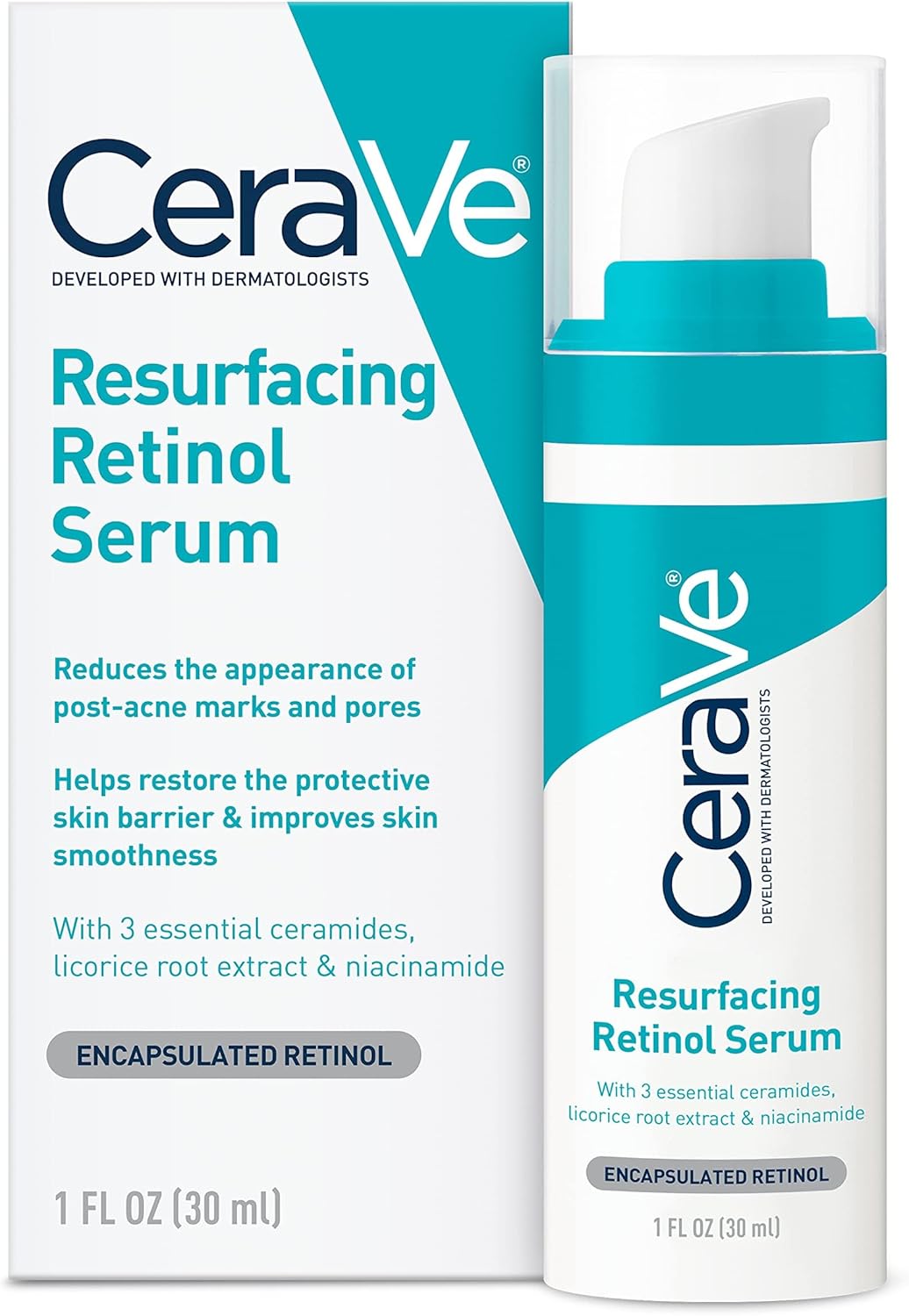 CeraVe Resurfacing Retinol Serum with Ceramides & Niacinamide for Blemish-Prone Skin 30ml